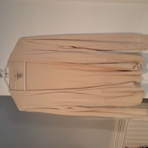 Tan open front Loft cardigan